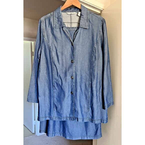 French Laundry Denim Blue Skirt & Jacket Set NWT Vintage Y2K - Picture 1 of 16